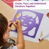 Colorations Garden Stencils, 12 Garden Designs, Made from Washable Plastic, 8 inches Each, Jumbo Size, Sturdy Stencils, Great for Creating Art, Kids Stencils, Stencils for Children(Emotions 6PK)