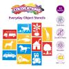 Colorations Garden Stencils, 12 Garden Designs, Made from Washable Plastic, 8 inches Each, Jumbo Size, Sturdy Stencils, Great for Creating Art, Kids Stencils, Stencils for Children(XL Stencils 12PK)