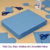 Colorations Lightweight Construction Paper, Value Pack, 10 Colors, 300 Sheets with Bonus Stencil, Everyday Use, Classroom Supplies, Daycare Supplies, Pre-School, at Home use(Blue  300 Sheets)