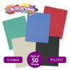 Colorations Lightweight Construction Paper, Value Pack, 10 Colors, 300 Sheets with Bonus Stencil, Everyday Use, Classroom Supplies, Daycare Supplies, Pre-School, at Home use(Glitter  50 Sheets)