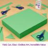 Colorations Lightweight Construction Paper, Value Pack, 10 Colors, 300 Sheets with Bonus Stencil, Everyday Use, Classroom Supplies, Daycare Supplies, Pre-School, at Home use(Green  300 Sheets)