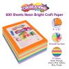 Colorations Lightweight Construction Paper, Value Pack, 10 Colors, 300 Sheets with Bonus Stencil, Everyday Use, Classroom Supplies, Daycare Supplies, Pre-School, at Home use(Neon  600 Sheets)