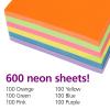 Colorations Lightweight Construction Paper, Value Pack, 10 Colors, 300 Sheets with Bonus Stencil, Everyday Use, Classroom Supplies, Daycare Supplies, Pre-School, at Home use(Neon  600 Sheets)