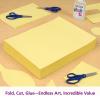 Colorations Lightweight Construction Paper, Value Pack, 10 Colors, 300 Sheets with Bonus Stencil, Everyday Use, Classroom Supplies, Daycare Supplies, Pre-School, at Home use(Yellow  300 Sheets)