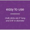 Colorations NODUST Dustless White Chalk, 100 Piece Bulk Pack, Value, Multi-Colored, for Kids, Classroom, Learning, Drawing, Create, Play, Non-Toxic, 3 inches x 3/8 inch(Assorted)