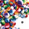 Colorations Rainbow Striped Pom-Poms Multicolor for Arts and Crafts for Kids (180 Pieces)