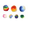 Colorations Rainbow Striped Pom-Poms Multicolor for Arts and Crafts for Kids (180 Pieces)