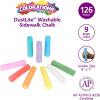 Colorations Sidewalk Chalk – 50pc 4” x 1” Washable, Bright Colored Chalk Set – Fun Kid Art Colors & Patterns – Draw on Classroom Chalkboard or Outdoor Playground – Jumbo Bulk(126 Pieces)