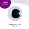 Colorations Wiggly Googly Eyes, Best-Seller, Value Pack with Storage, Regular, Black & White, Arts & Crafts, for Kids
