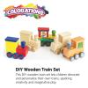 Colorations Wooden Cars, Set of 12, Moving Wheels That Roll, Ready to Paint Cars, DIY Wood Craft Kit, Decorate & Personalize, Craft Project, Wood Kids Craft(Trains)
