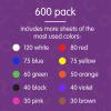 Construction Paper Pack, 10 Assorted Colors, 12 inches x 18 inches, 300 sheets, heavyweight construction paper, crafts, art, kids art, painting, coloring, drawing, creating, arts and crafts(9″ x 12″  600 Sheets)