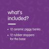 Decorate Your Own Piggy Bank, Kit of 12 Piggy Banks, Craft for Kids, Ceramic Piggy Bank with Rubber Stopper, Craft Project, Kids Crafts, Create a Keepsake, Personalize & Individually Decorate