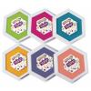 Colorations Classic Primary Colors Jumbo Washable Stamp Pads Washable Ink Pack of 6 (6″L x 7″W) – Classroom Stamping for Kids With Lid(Candy Colors)