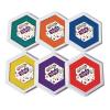 Colorations Classic Primary Colors Jumbo Washable Stamp Pads Washable Ink Pack of 6 (6″L x 7″W) – Classroom Stamping for Kids With Lid(Classic Colors)