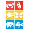 Colorations Garden Stencils, 12 Garden Designs, Made from Washable Plastic, 8 inches Each, Jumbo Size, Sturdy Stencils, Great for Creating Art, Kids Stencils, Stencils for Children(Animals 6PK)