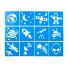 Colorations Garden Stencils, 12 Garden Designs, Made from Washable Plastic, 8 inches Each, Jumbo Size, Sturdy Stencils, Great for Creating Art, Kids Stencils, Stencils for Children(Outer Space 12PK)