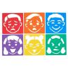 Colorations Garden Stencils, 12 Garden Designs, Made from Washable Plastic, 8 inches Each, Jumbo Size, Sturdy Stencils, Great for Creating Art, Kids Stencils, Stencils for Children(Emotions 6PK)