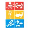 Colorations Garden Stencils, 12 Garden Designs, Made from Washable Plastic, 8 inches Each, Jumbo Size, Sturdy Stencils, Great for Creating Art, Kids Stencils, Stencils for Children(Sea Life 6PK)