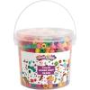 Colorations Jumbo Plastic Pony Beads, 1.5 Pounds in Reusable Bucket, Multi Pack, Assorted Colors, Classroom Pack(Small)