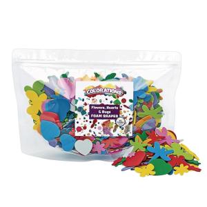 Colorations Flowers, Hearts & Bug Foam Shapes, 500 Pieces – Assorted Shapes & Sizes for Kids Crafts, Sorting Shapes Made of Thick, Precut Foam, Ideal for Schools, Daycares, & Home Use, Kids Crafts(Flowers  Hearts  Bugs)