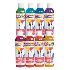Colorations PLWS Liquid Watercolor Paint, 8 fl oz, Set of 8, Non-Toxic, Painting, Kids, Craft, Hobby, Fun, Water Color, Posters, Cool effects, Versatile, Gift(Assorted  Set of 8)