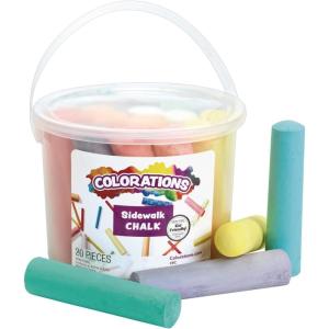 Colorations Sidewalk Chalk – 50pc 4” x 1” Washable, Bright Colored Chalk Set – Fun Kid Art Colors & Patterns – Draw on Classroom Chalkboard or Outdoor Playground – Jumbo Bulk(20 Pieces)