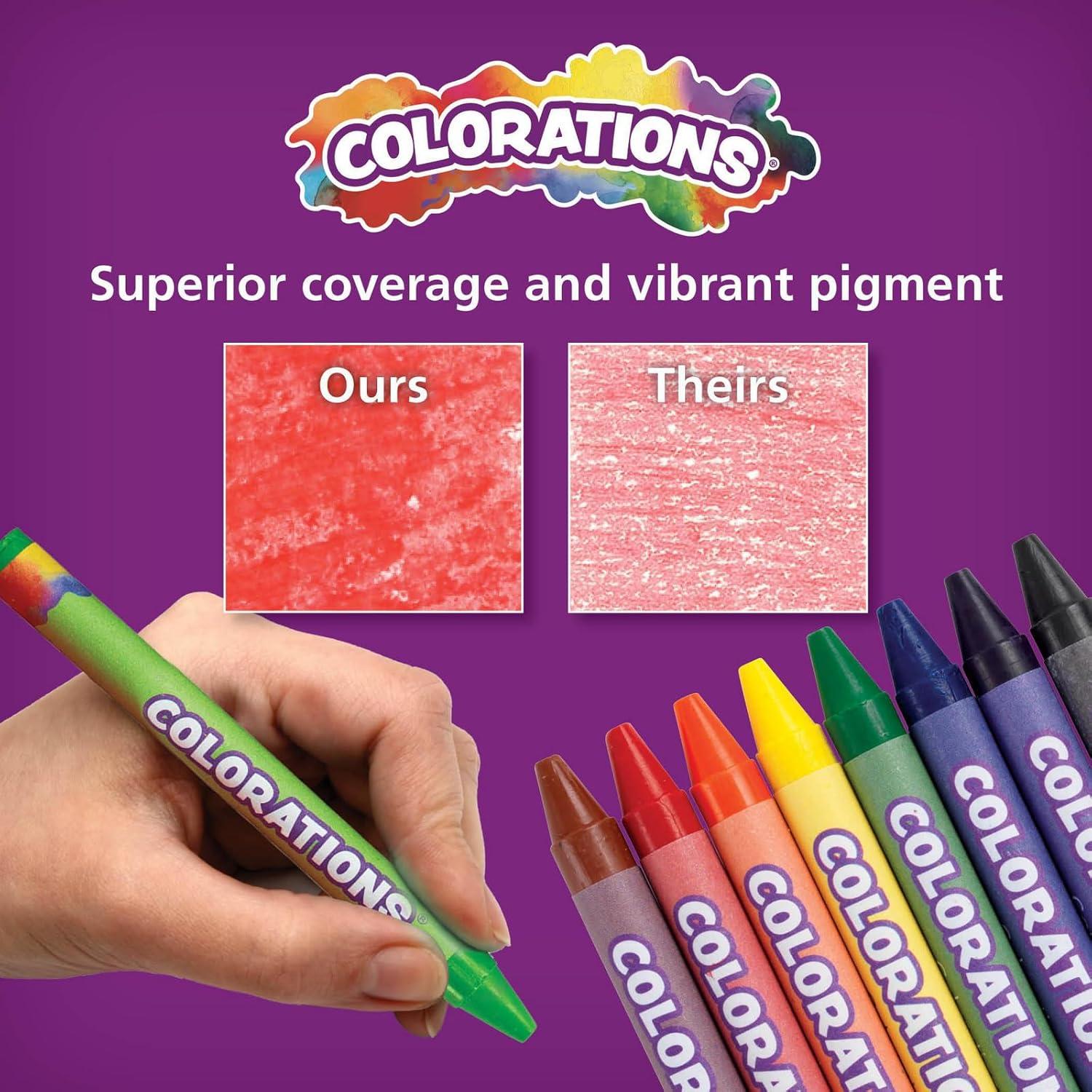 imageColorations Crayons 24 Colors Non Toxic Crayons Crayons for Kids Crayons for Toddlers Kids Crayons Coloring Drawing Toddler Crayons Toddler Art Supplies Preschool Crayons24 Packs