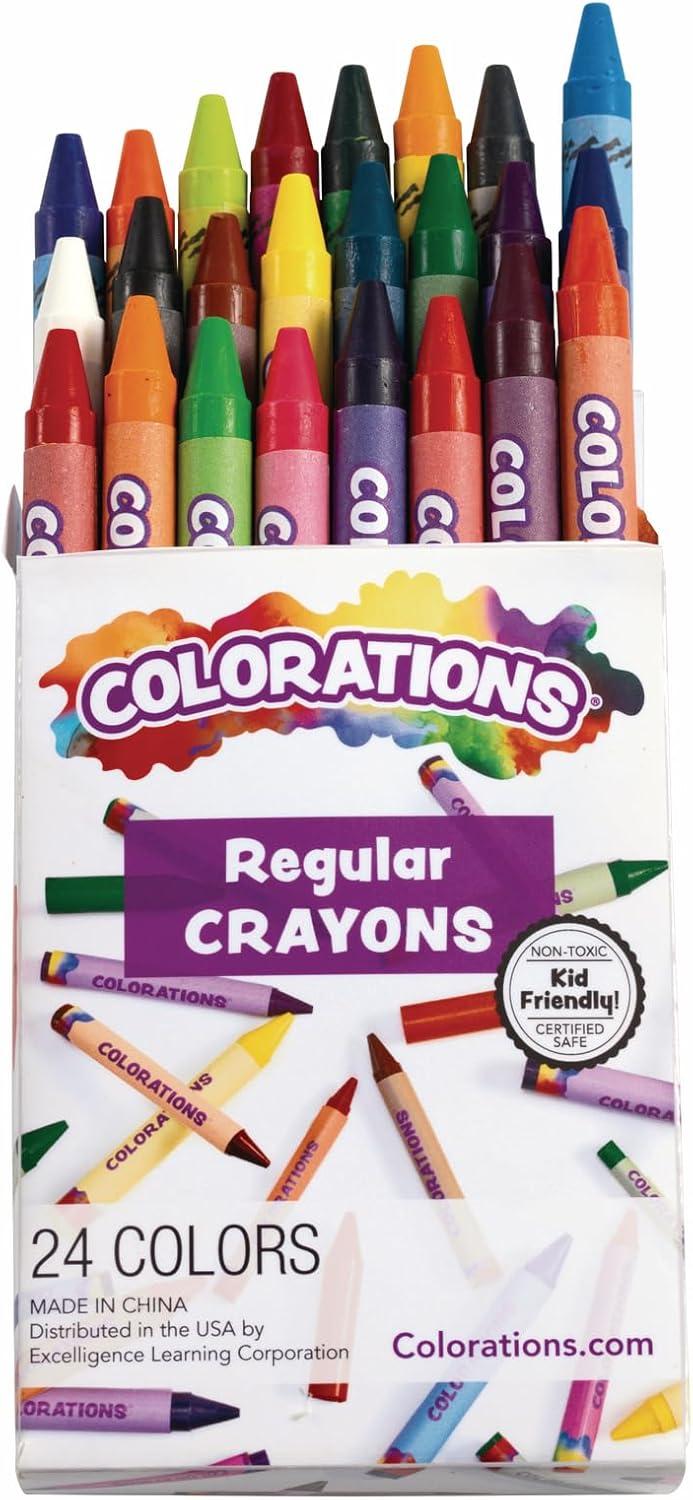 imageColorations Crayons 24 Colors Non Toxic Crayons Crayons for Kids Crayons for Toddlers Kids Crayons Coloring Drawing Toddler Crayons Toddler Art Supplies Preschool Crayons24 Packs