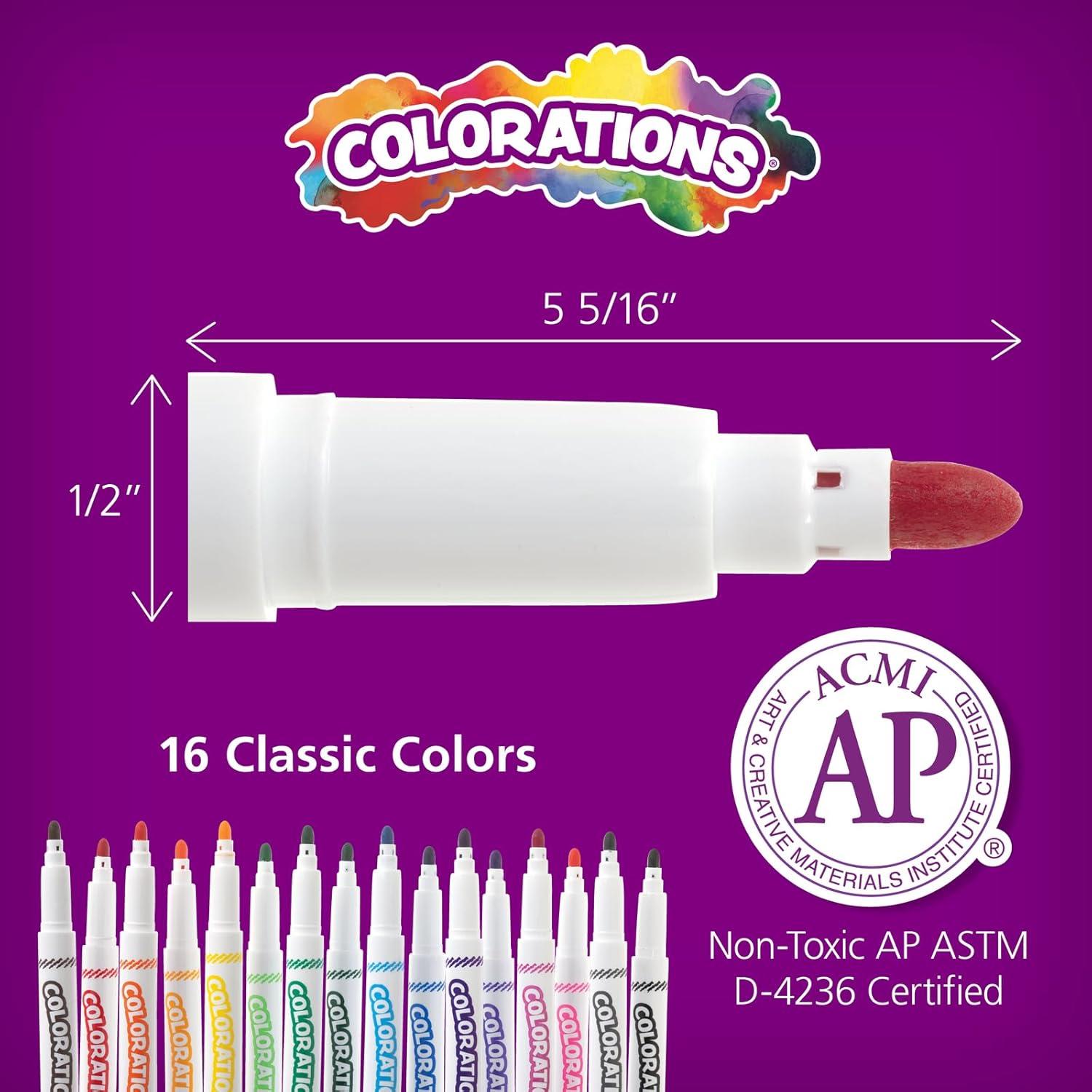 imageColorations Washable Markers Set of 256 16 Colors NonToxic Bulk Art Supplies for Kids Classroom Kit Coloring Classroom Pack Crafting Materials