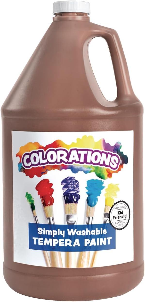 imageColorations Washable Tempera Paint Classroom Art Supplies School Paints Gallon Size 12 Colors Non Toxic Bright Bold Color Kids Paint Craft Hobby Fun Crafting Supply Paint SetBrown