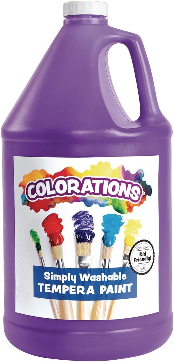 imageColorations Washable Tempera Paint Classroom Art Supplies School Paints Gallon Size 12 Colors Non Toxic Bright Bold Color Kids Paint Craft Hobby Fun Crafting Supply Paint SetPurple
