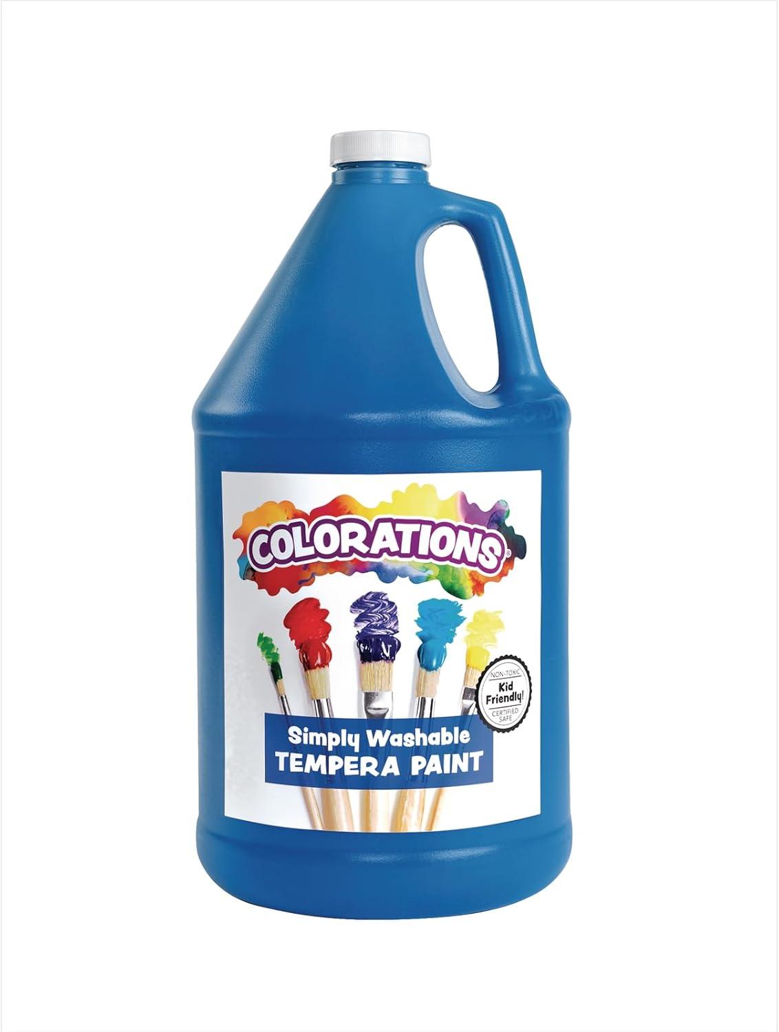 imageColorations Washable Tempera Paint Classroom Art Supplies School Paints Gallon Size 12 Colors Non Toxic Bright Bold Color Kids Paint Craft Hobby Fun Crafting Supply Paint SetBlue