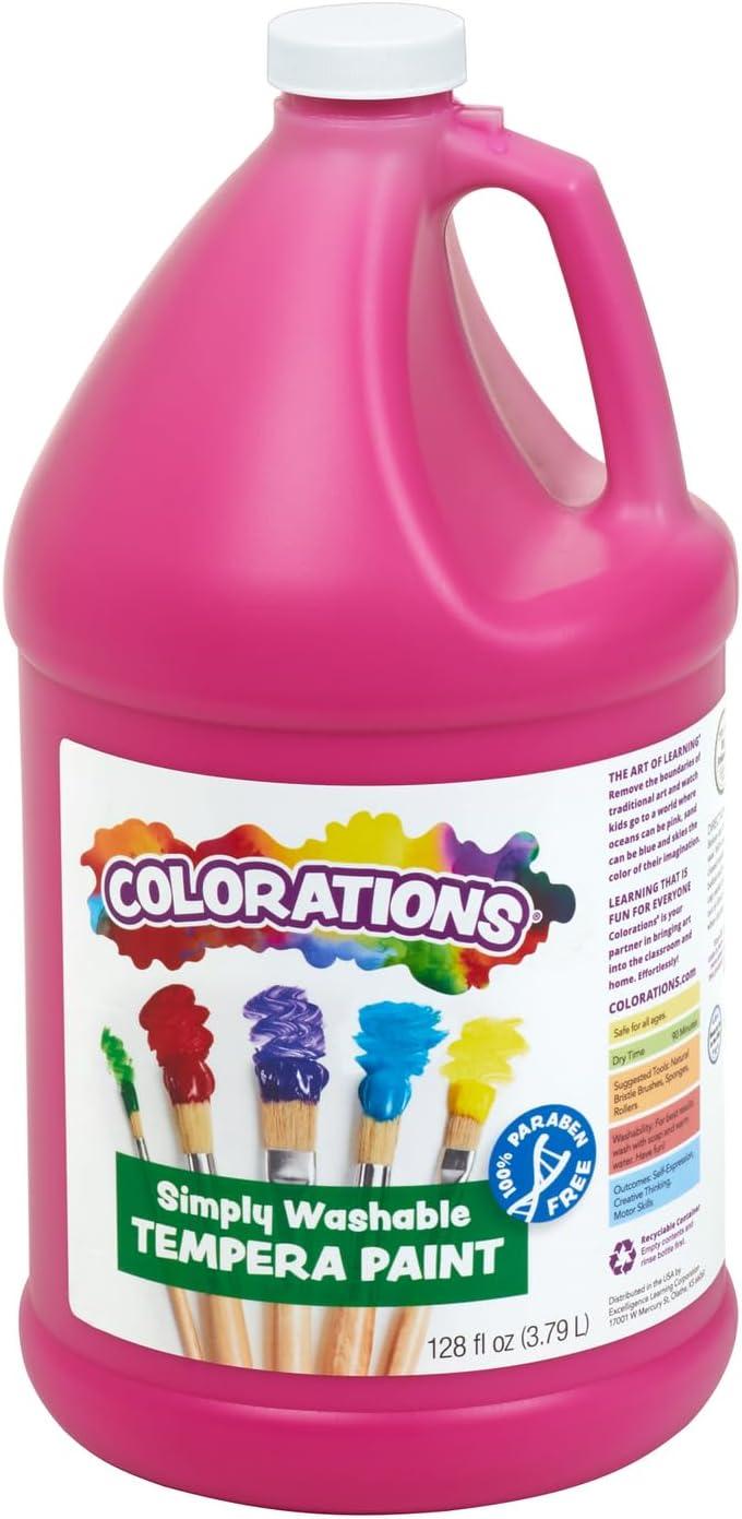 imageColorations Washable Tempera Paint Classroom Art Supplies School Paints Gallon Size 12 Colors Non Toxic Bright Bold Color Kids Paint Craft Hobby Fun Crafting Supply Paint SetMagenta