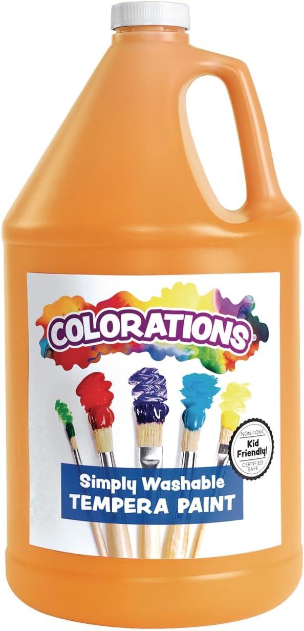 imageColorations Washable Tempera Paint Classroom Art Supplies School Paints Gallon Size 12 Colors Non Toxic Bright Bold Color Kids Paint Craft Hobby Fun Crafting Supply Paint SetOrange