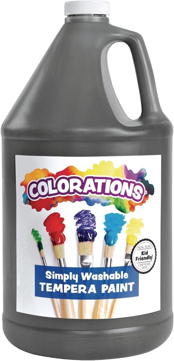 imageColorations Washable Tempera Paint Classroom Art Supplies School Paints Gallon Size 12 Colors Non Toxic Bright Bold Color Kids Paint Craft Hobby Fun Crafting Supply Paint SetBlack