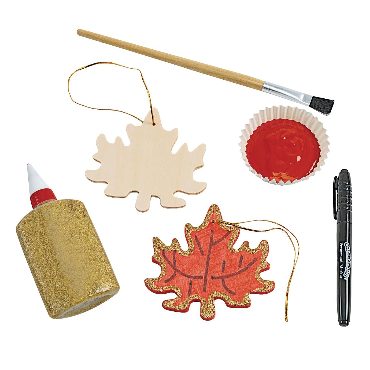 imageColorations Wooden Leaf Ornaments Set of 12 Natural wood Ready to Decorate DIY Fall Decoration Arts and Crafts Fall Crafting Classroom Teacher Crafts Thanksgiving Nature