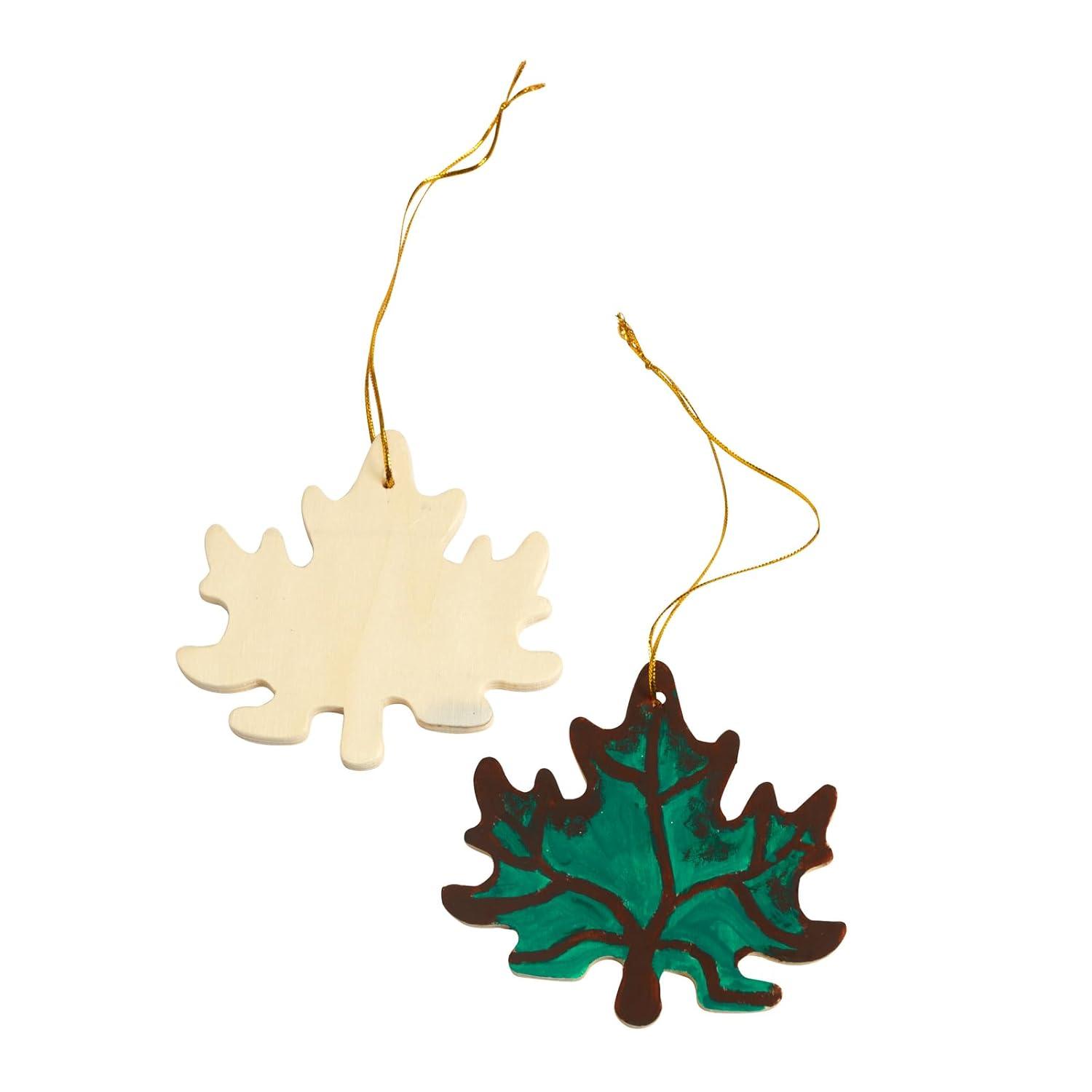 imageColorations Wooden Leaf Ornaments Set of 12 Natural wood Ready to Decorate DIY Fall Decoration Arts and Crafts Fall Crafting Classroom Teacher Crafts Thanksgiving Nature