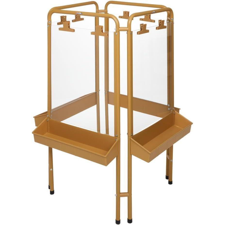 imageColorations 4WAPE Adjustable IndoorOutdoor Metal Frame Easel with Painton Acrylic Panels for Four Children4Station  Tan