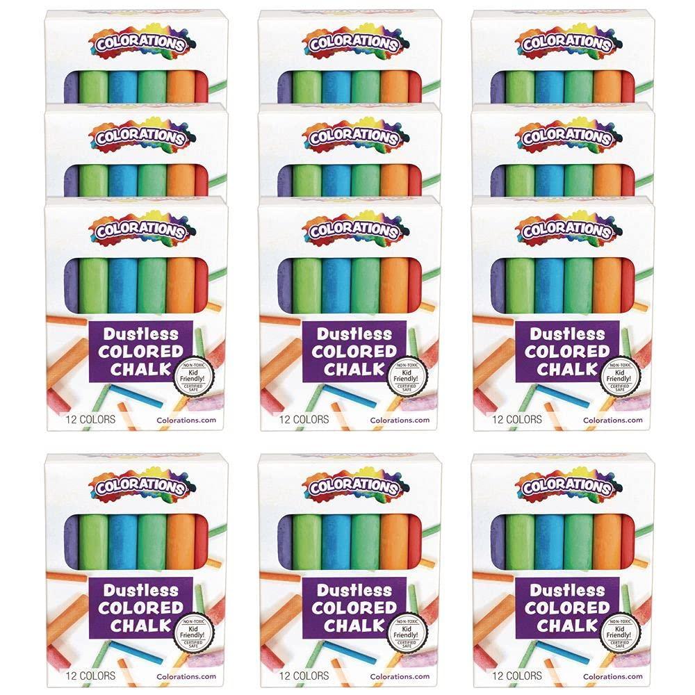 imageColorations Chalk 12 Colors per Pack 12 Packs Included Each Pack is Individually Packaged Personalize ampamp Decorate for Gifts Arts ampamp Crafts Craft for Children Kids Crafts for Home or the Classroom