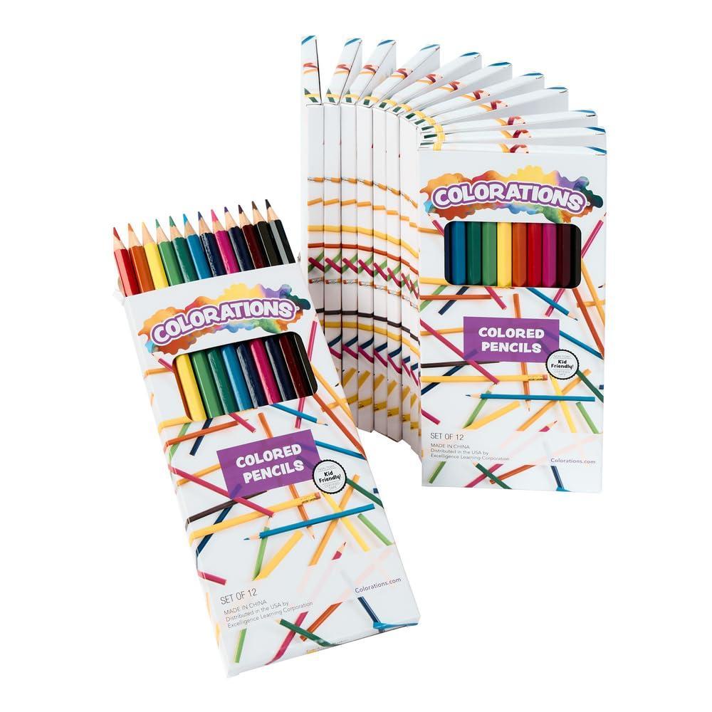 imageColorations Color Pencils 12 Colors 12 Packs Total 144 Presharpened Color Pencils Thick Core Pencils Classroom Supplies Coloring Pencils Drawing PencilsArt