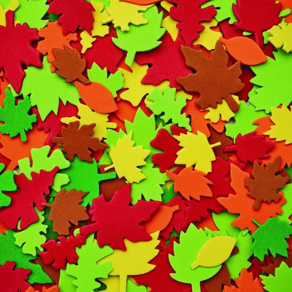 imageColorations Colorful Foam Leaves 500 Pieces Assorted Colors ampamp Sizes Foam Shapes for Crafts Precut Foam Leaf Shapes for Kids in Assorted Sizes Ideal for Schools Daycares ampamp Home Use Kids Crafts