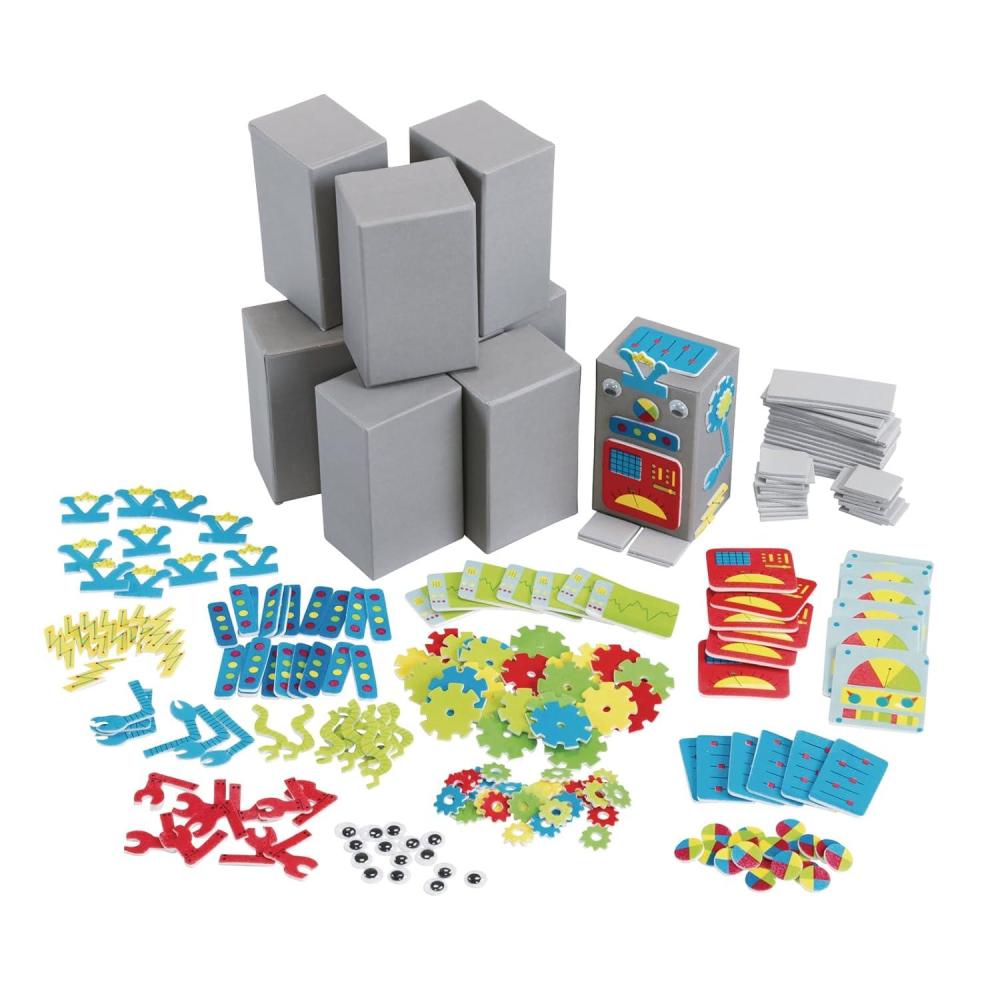 imageColorations DIY Robot Foam Craft Kit for Kids Set of 12 EVA Foam Paper Mache SelfAdhesive NoGlue STEM STEAM Science Robotics Early Learning Teacher