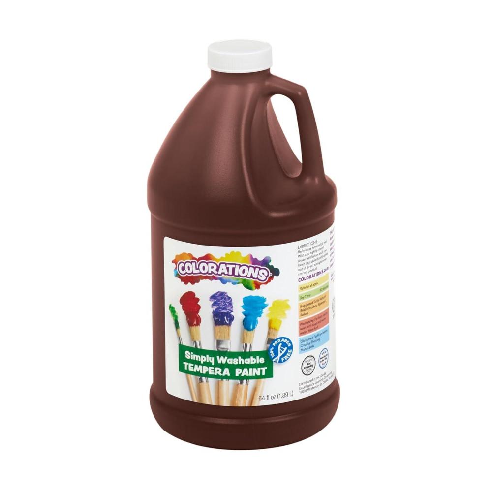 imageColorations ParabenFree Simply Washable Tempera Paint for Kids  12 Gallon Value Size Vibrant Brown NonToxic and Made in The USABrown