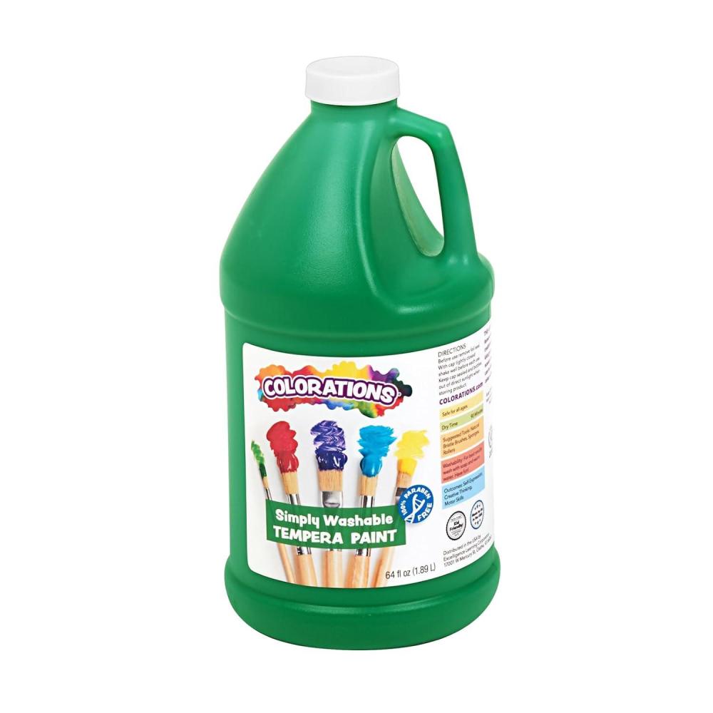 imageColorations ParabenFree Simply Washable Tempera Paint for Kids  12 Gallon Value Size Vibrant Brown NonToxic and Made in The USAGreen