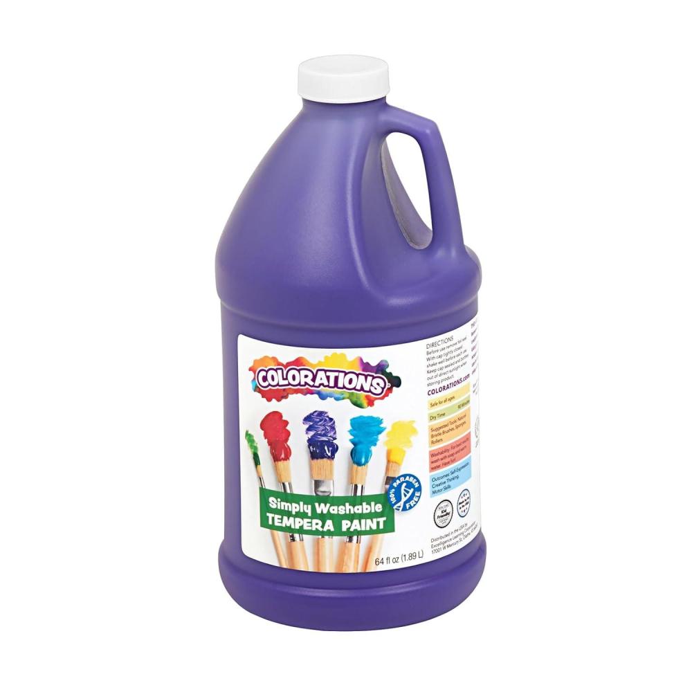 imageColorations ParabenFree Simply Washable Tempera Paint for Kids  12 Gallon Value Size Vibrant Brown NonToxic and Made in The USAPurple