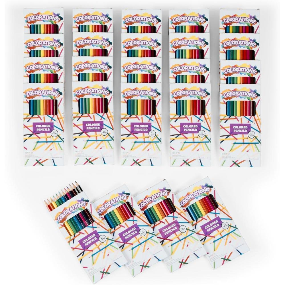 imageColorations Primary Pencils with Erasers Set of 12 Pencils No 2 Grade Graphite Classroom SuppliesColored Pencils12 Colors