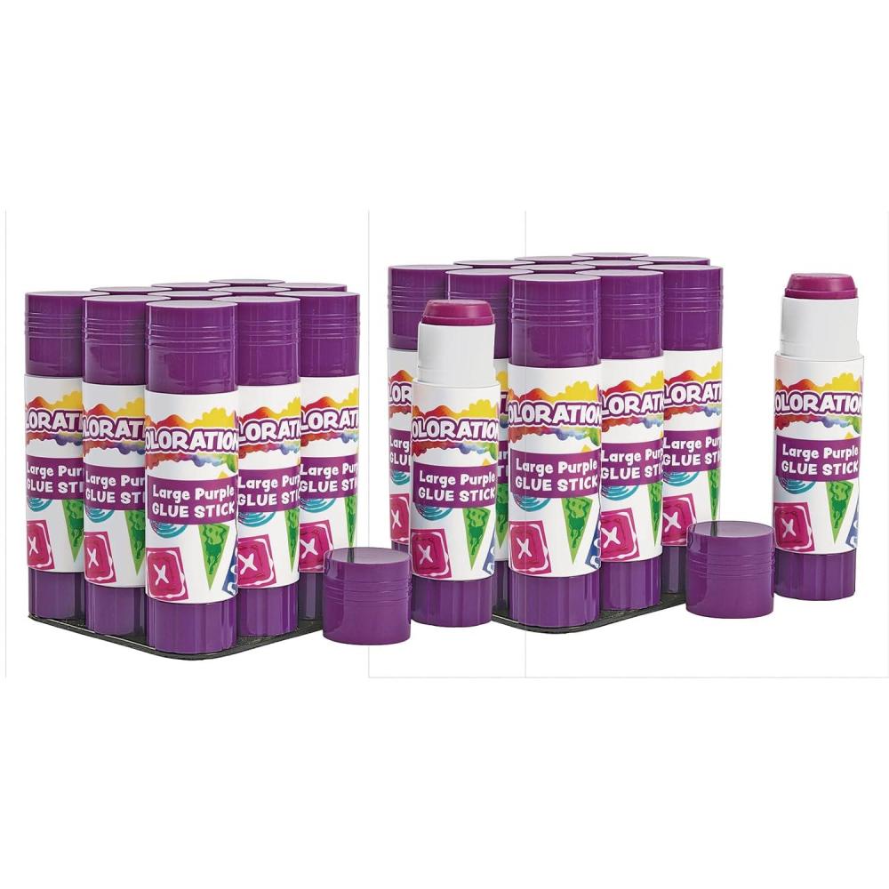 imageColorations Purple Glue Sticks Set of 24 088 Ounces Dries Clear NonToxic Ideal for Arts Crafts School Office Home Classroom Projects Parties