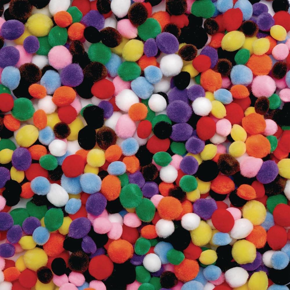 imageColorations Super Fluffy Soft Acrylic Mini Pom Poms Set of 450 14 to 12 inch Resealable Bag for Kids Arts ampamp Crafts DIY Crafts Hobby Supplies Creative Craft DIY Material Quality