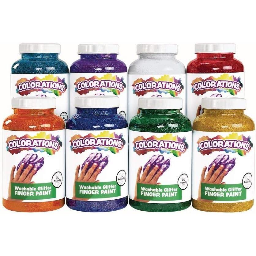 imageColorations Washable Finger Paints 16 fl oz Brown NonToxic Creamy Vibrant Kids Paint Craft Hobby Fun Art Supplies Young kids finger painting hand paintingAssorted  Set of 8