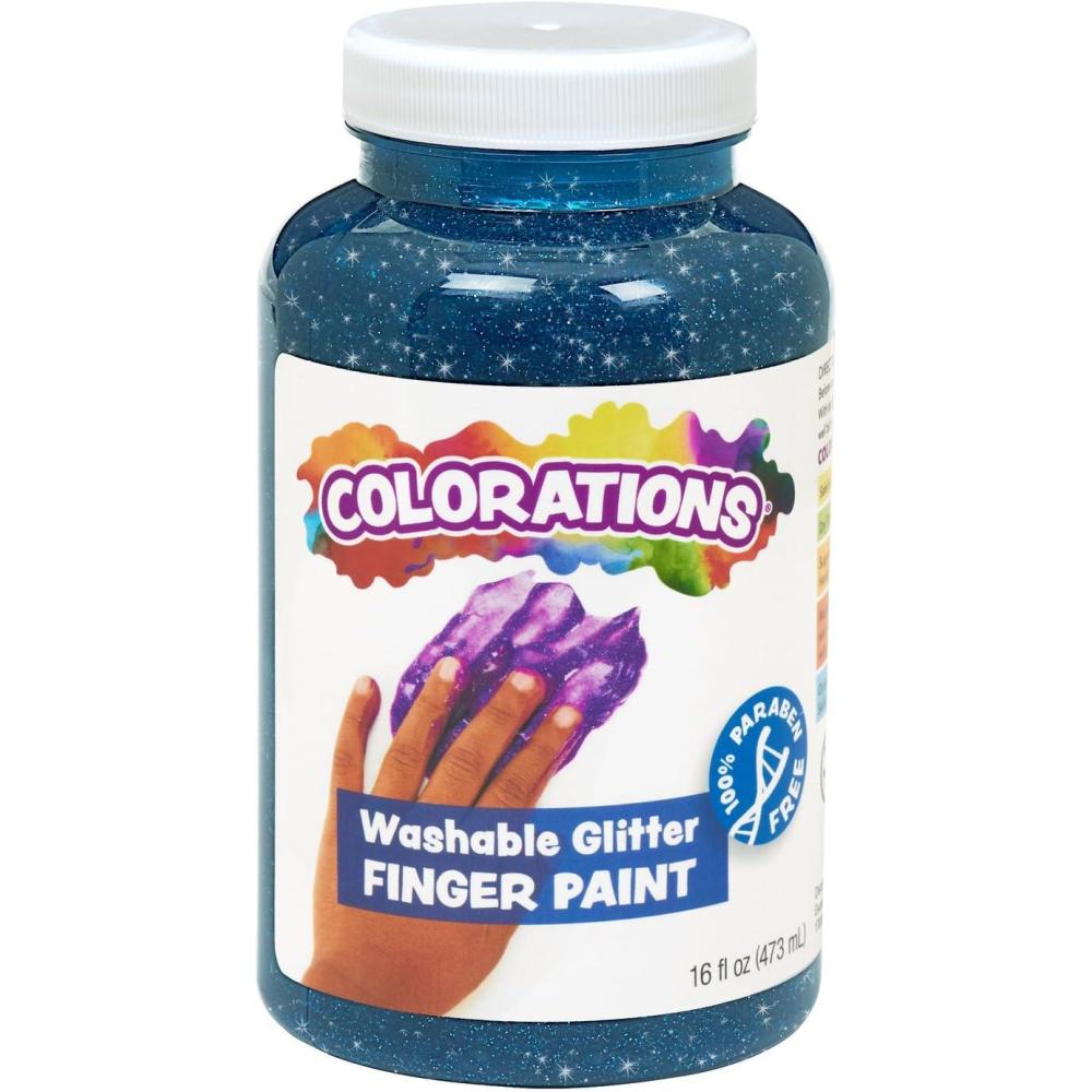 imageColorations Washable Finger Paints 16 fl oz Brown NonToxic Creamy Vibrant Kids Paint Craft Hobby Fun Art Supplies Young kids finger painting hand paintingTurquoise